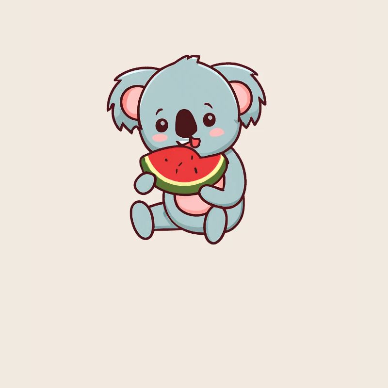 Kawaii Koala mange de la pastèque