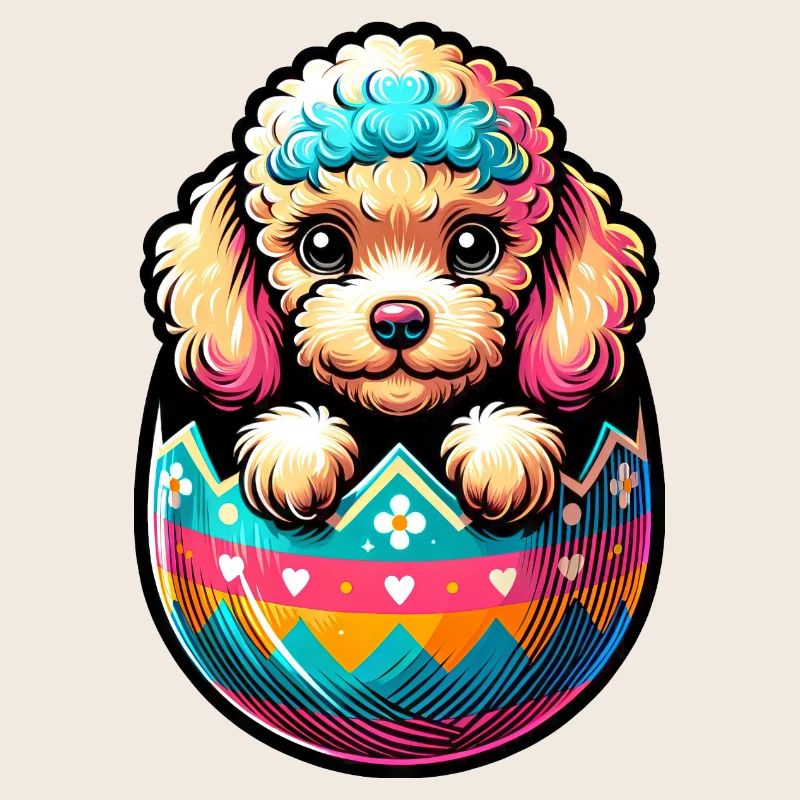 Easter Egg Easter Egg Dog Poodle Hatches From The Egg