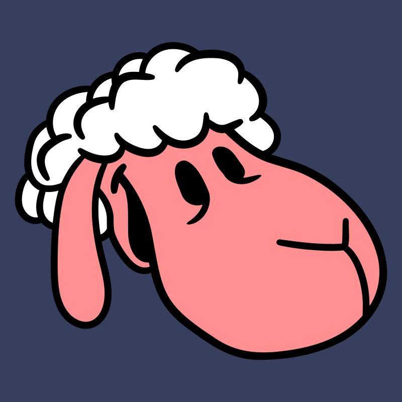 Schaf Gesicht Kopf Süß Niedlich Lamm Cool Comic