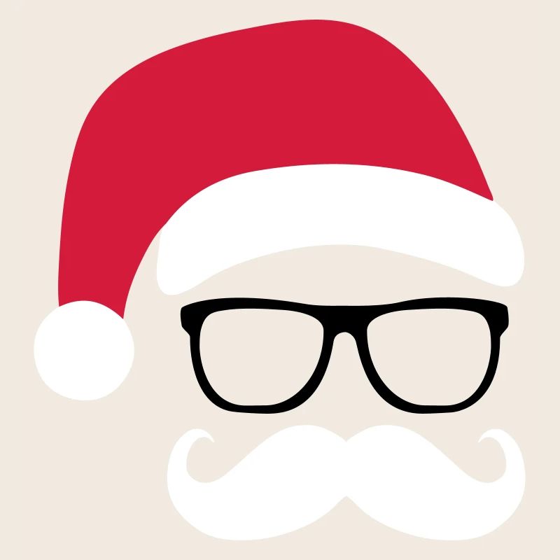 Funny Weihnachtsmann mit Nerd Brille und Mustache