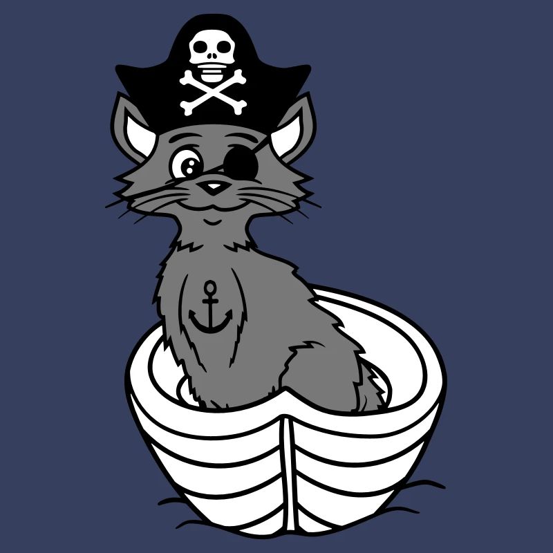 Pirate Cat Buccaneer Eye Patch Hat Bateau à rames