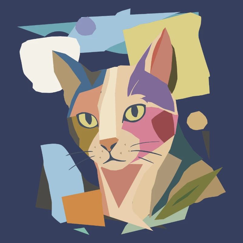 Chat abstrait dans le design moderne de bloc de couleur