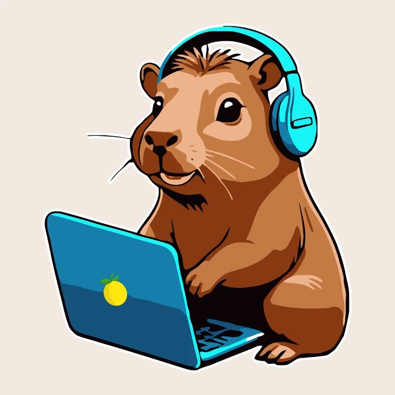 Capybara Programmer Coder Computer