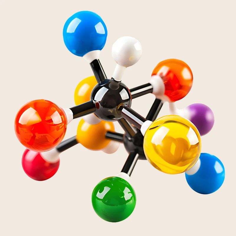 Modèle de structure moléculaire coloré