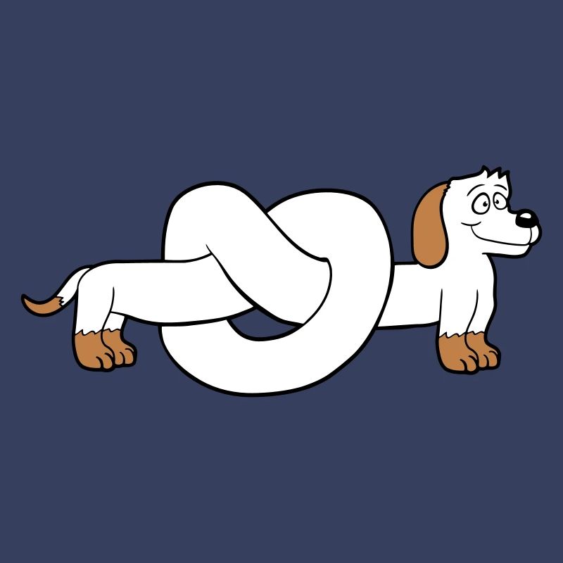 Hund Dackel Brezel Form Knoten Langer Körper Comic