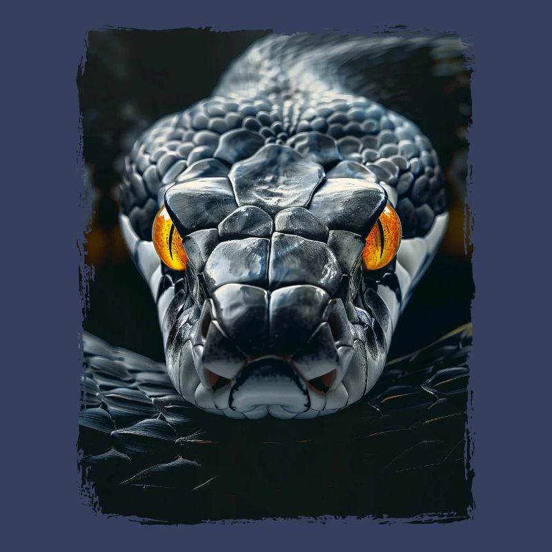 Gelbe Augen Schwarze Schlange Python Kobra Reptil Viper