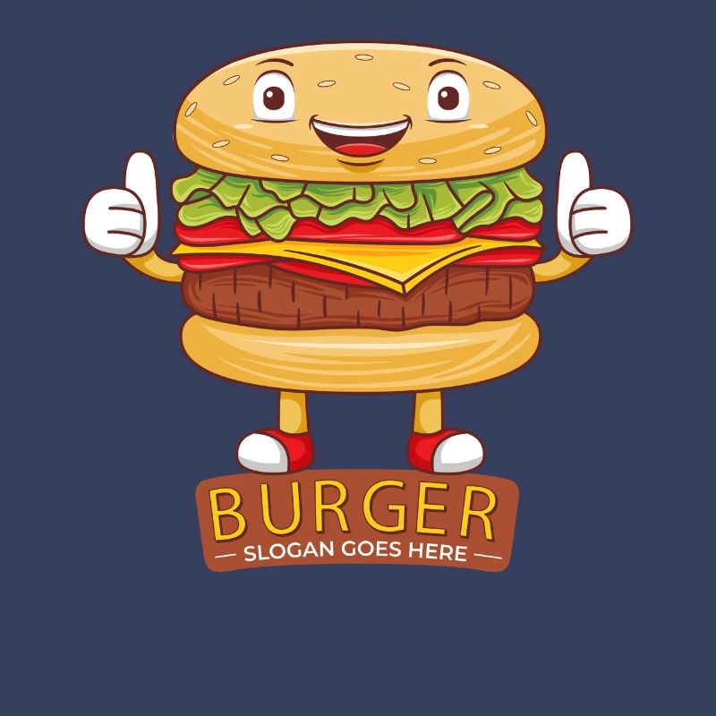 Cute Burger Cartoon Art