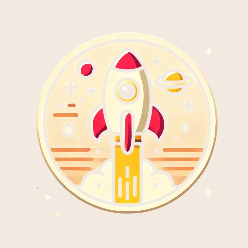 Fusée rétro perdue dans l’espace Graphique