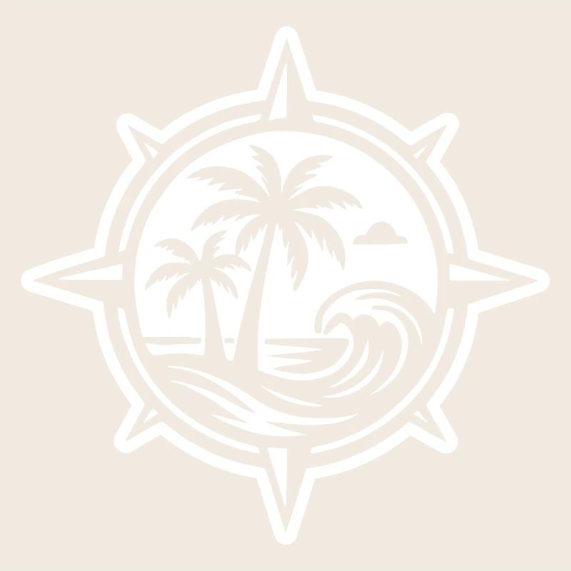 Compass Palm Trees Beach