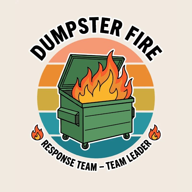 Dumpster Fire Response Team Team Leader Irony
