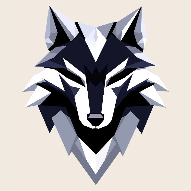 Conception du logo Wolf Low Poly