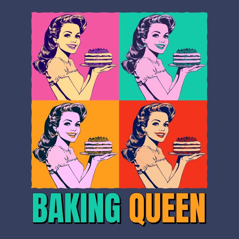 Backen Torte Backkönigin Backfee Bäckerin Pop Art