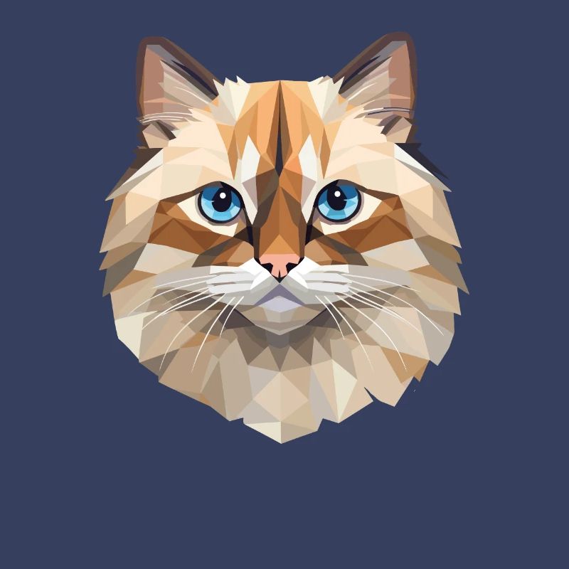 Conception de polygones de chat birman