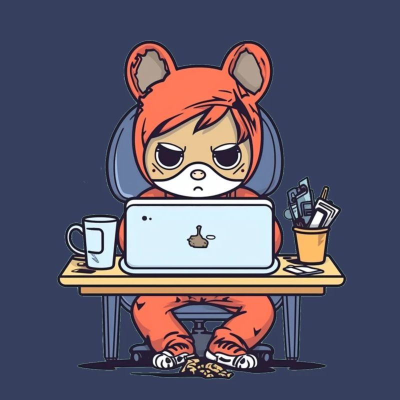 Grumpy Coder in Hoodie