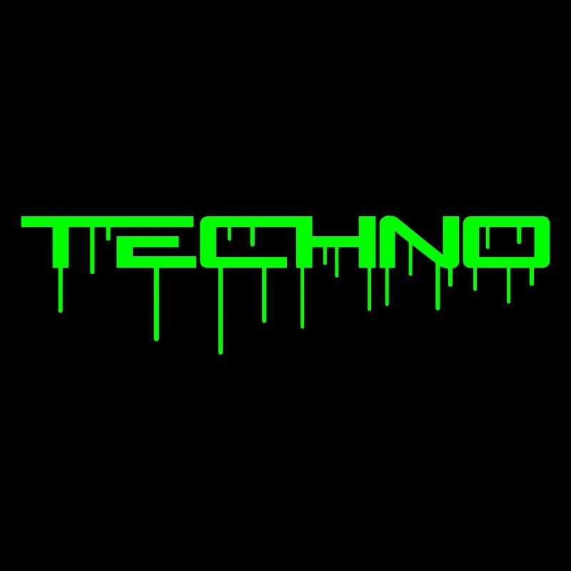 Techno Green Graffiti Spray Drop Music Saying