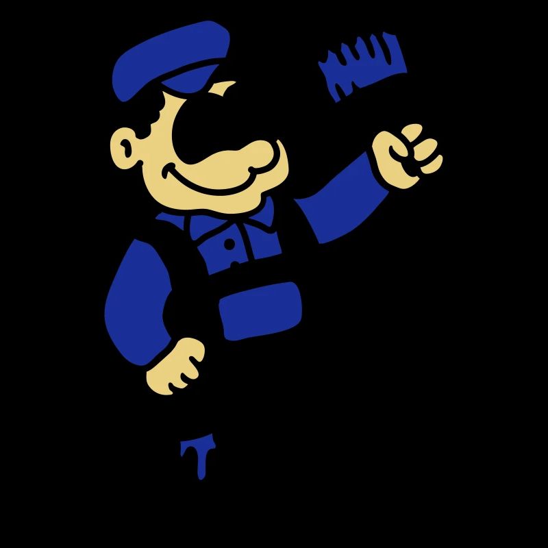 Painter with brush and paint