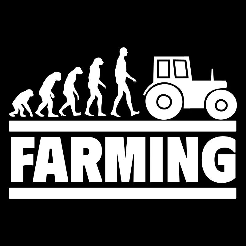 Evolution des Bauern Vom Mensch zum Traktorfahrer