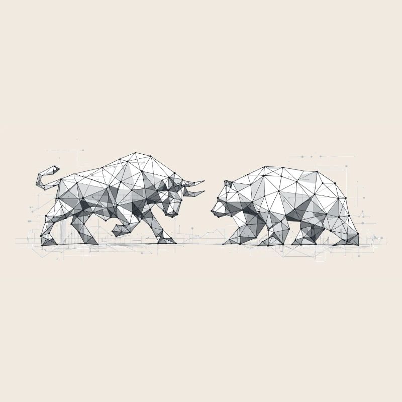 Bull & Bear : Bourse géométrique low-poly