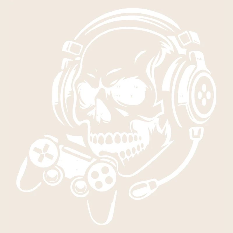 Crâne avec conception de casque de jeu