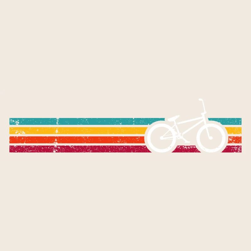Rayures de vélo arc-en-ciel rétro