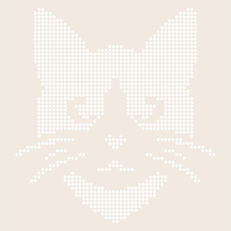 Visage de chat en demi-teinte
