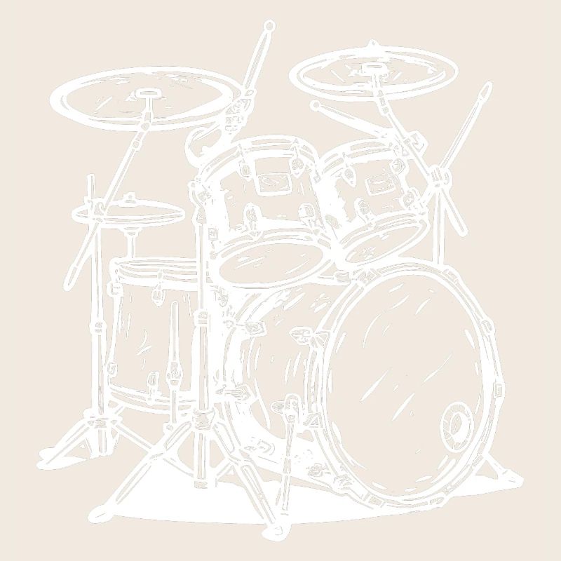 Drumkit Line Art