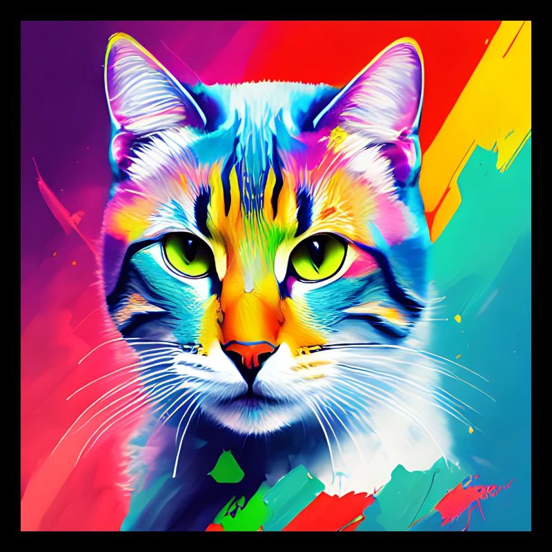 Edle Katze Ölgemälde Design Ölfarben Malfarben Sty