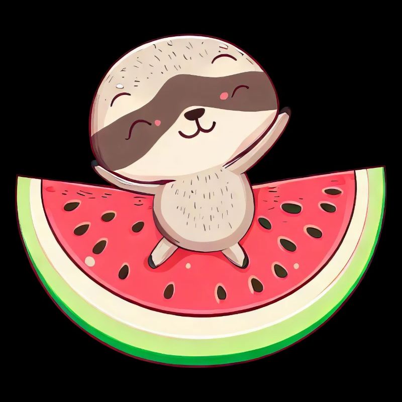 Sloth with watermelon - Relaxed design
