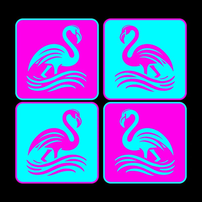 Flamingo Waves Pop Art