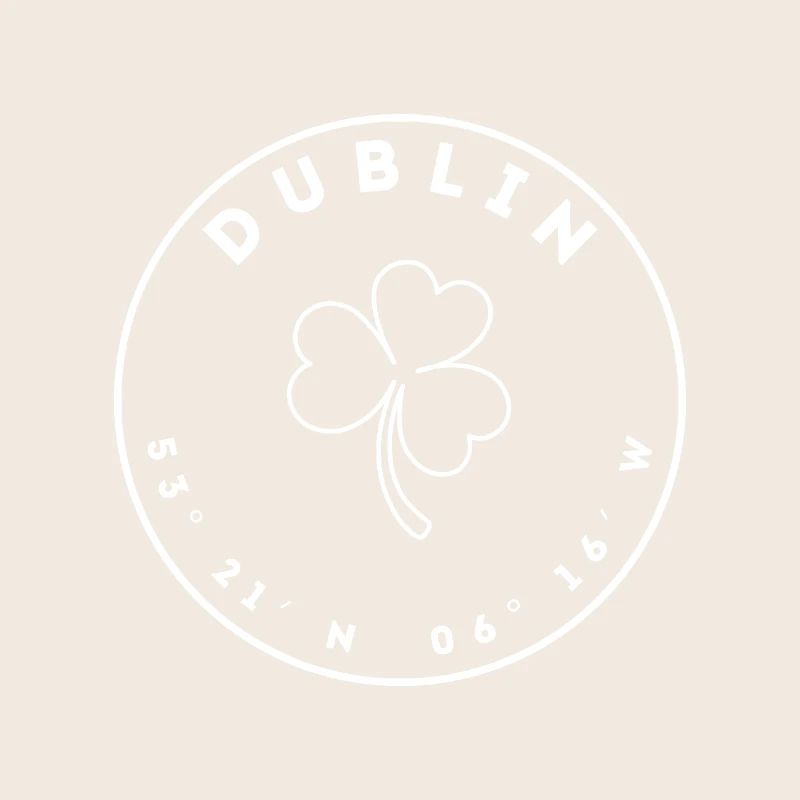 Dublin avec trèfle et coordonnées