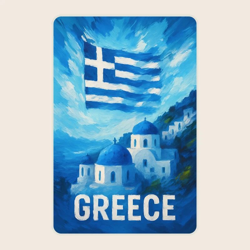Grèce Santorin Drapeau