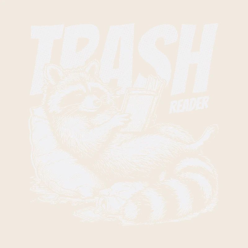 Trash Reader Funny Raccoon Bookworm Retro