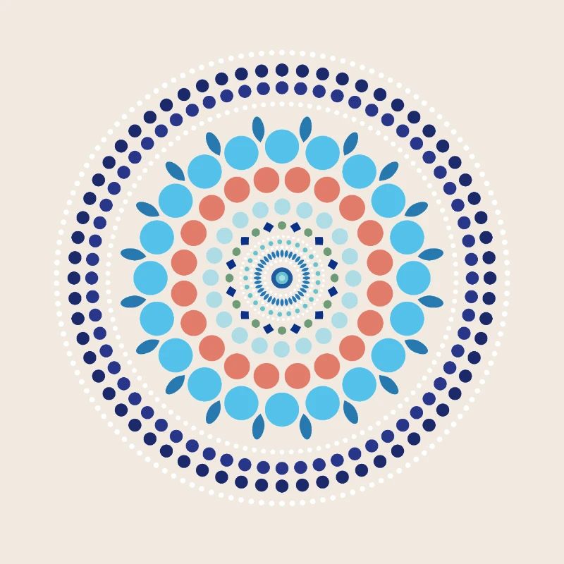 Blue Gradient Dot Mandala