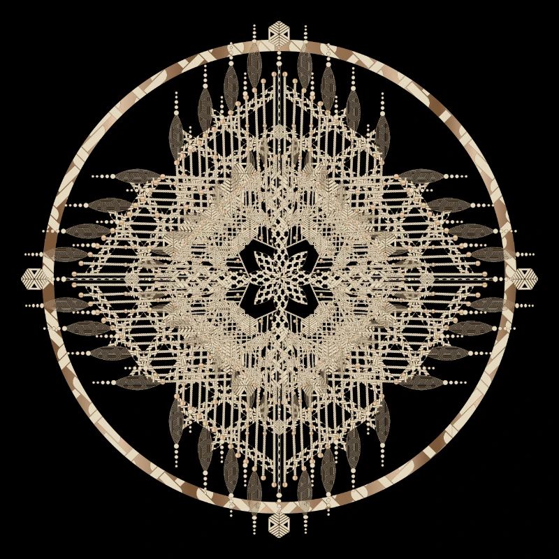 Round macrame ornament full of peace and harmony