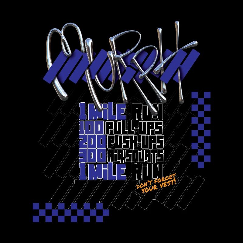 Murph Hero WOD Cross-Training dunkle grafische Version Grafik