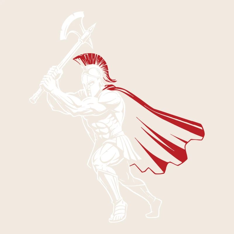 Spartan Warrior Axe Maskottchen Spartan Axeman