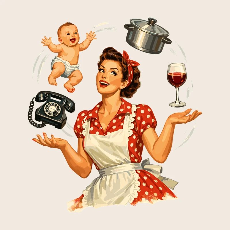 Retro Pin-Up Mama – Multitasking Illustration