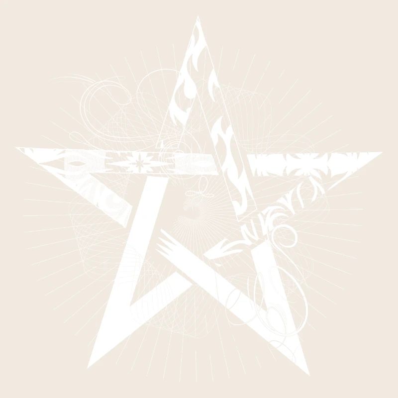white pentagram with rays