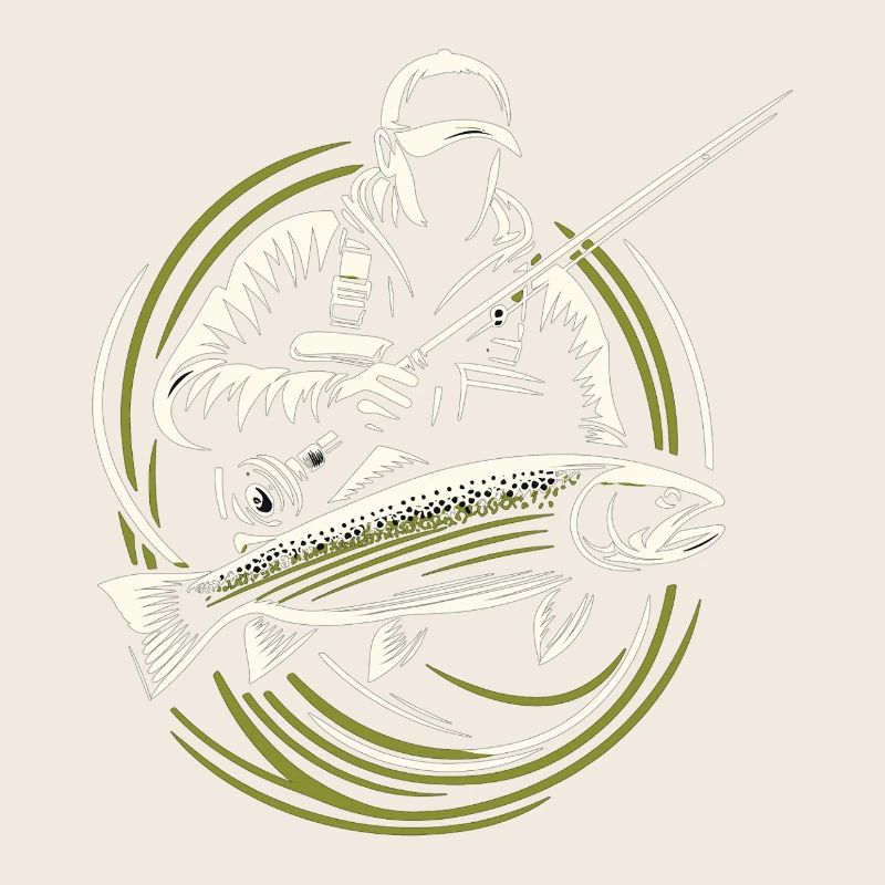 Pêche Pêcheur Truite Poisson Géant Cadeau