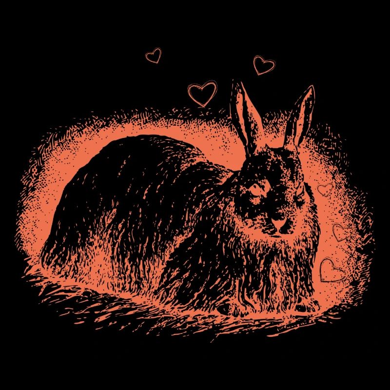 Lapin rétro avec coeurs lapin de Pâques