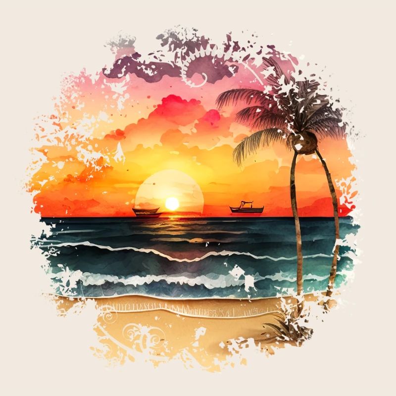 Coucher de soleil sur la plage tropicale