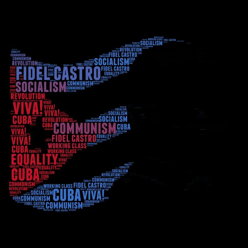 fidel castro flag word cloud