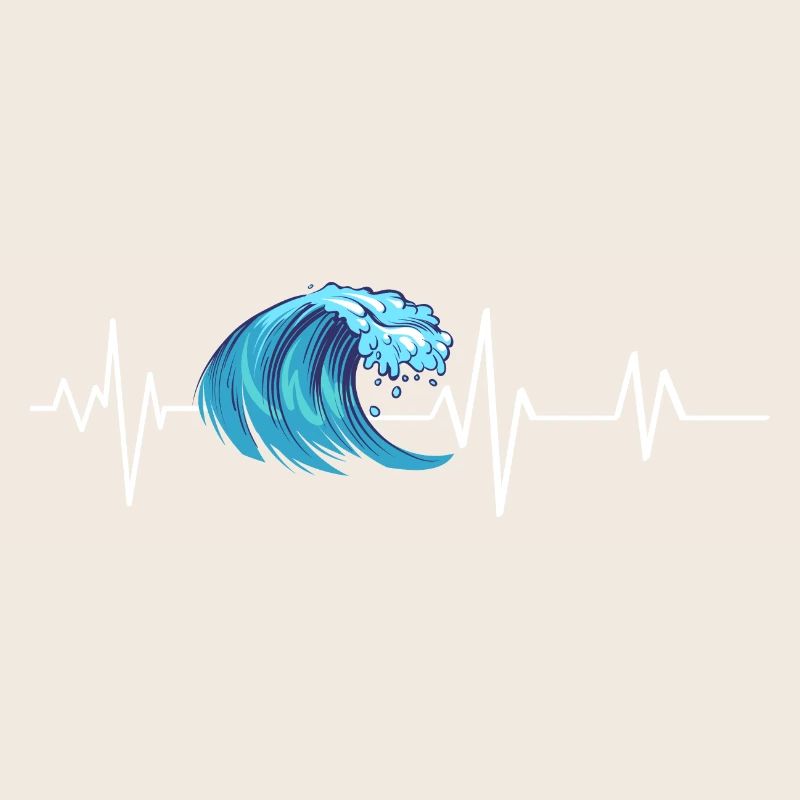 Heartbeat Ocean Wave
