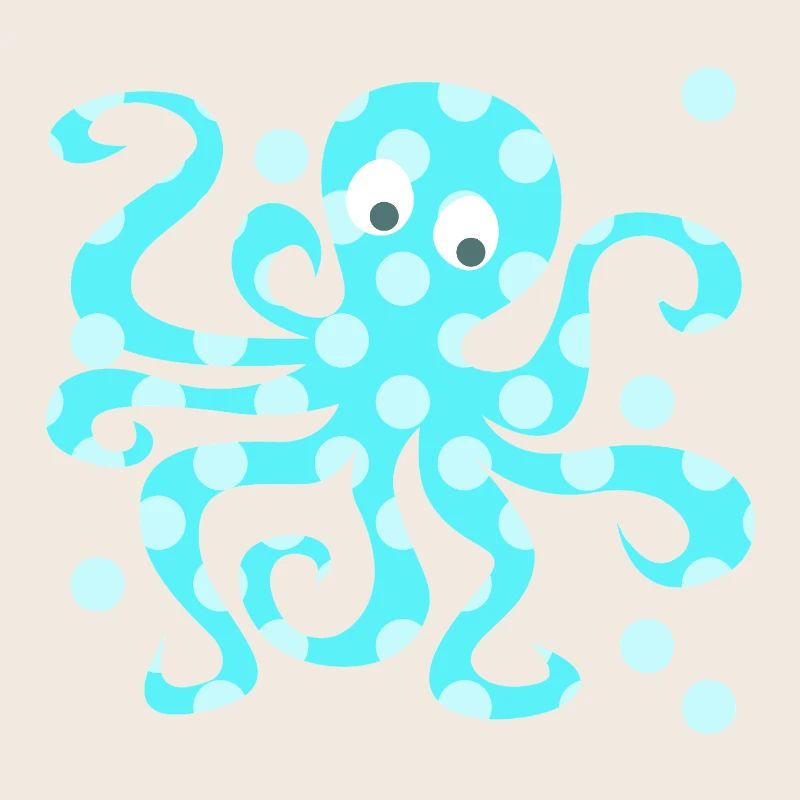 Octopus Squid Dots Dots Comic Sea Animal