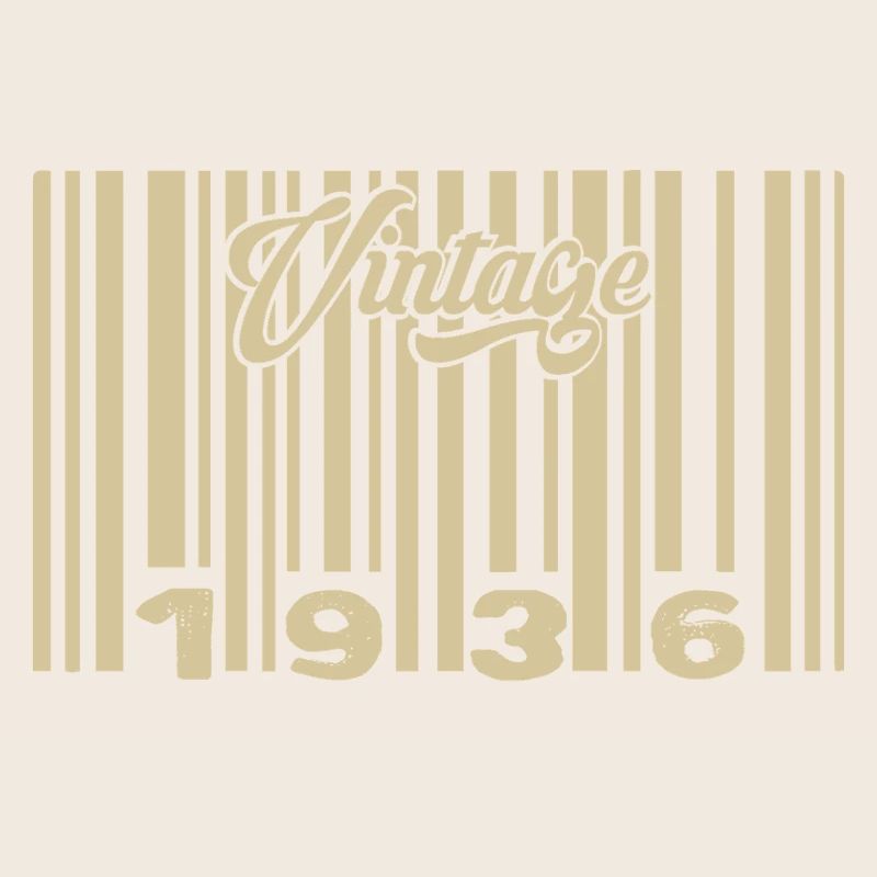 Vintage 1936 Barcode 1936: Year 2025.