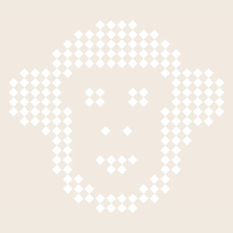 Pixel Monkey Diamant-Emblem
