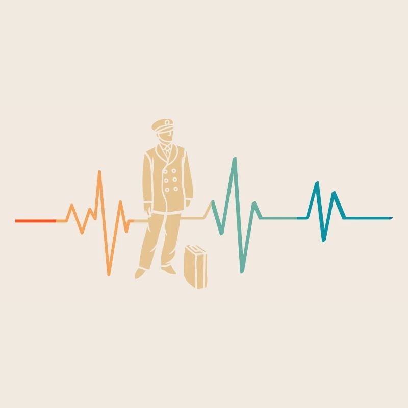 Heartbeat Retro Train Driver
