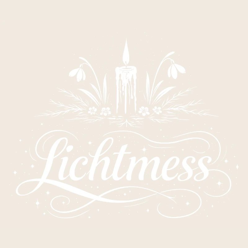 Lichtmess Kerze & Schneeglöckchen Symbol