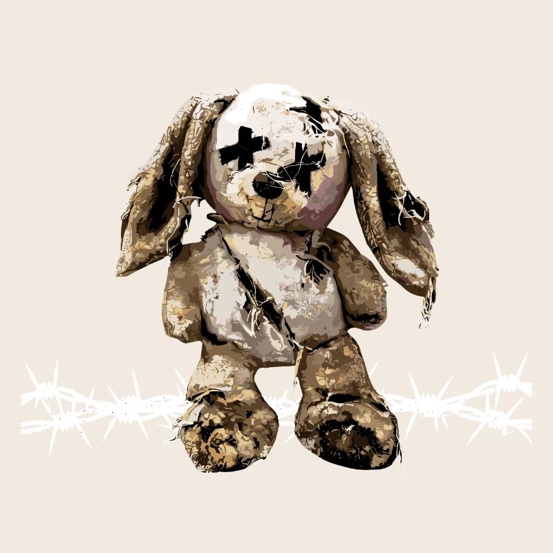 Dark Aesthetics Stuffed Bunny Soft Toy Barbed Wire