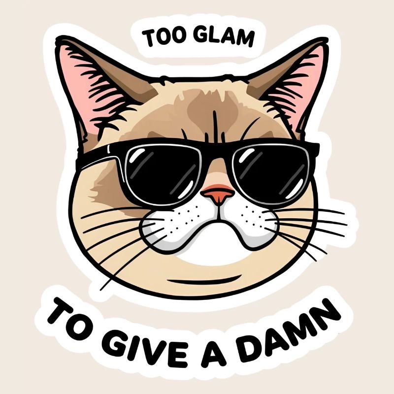 Trop Glam Chat Autocollant Cool Design